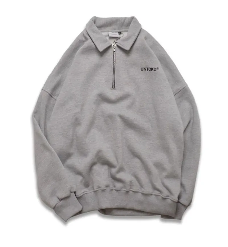Streetwear Sportswear Sweater Pria gray photo 1