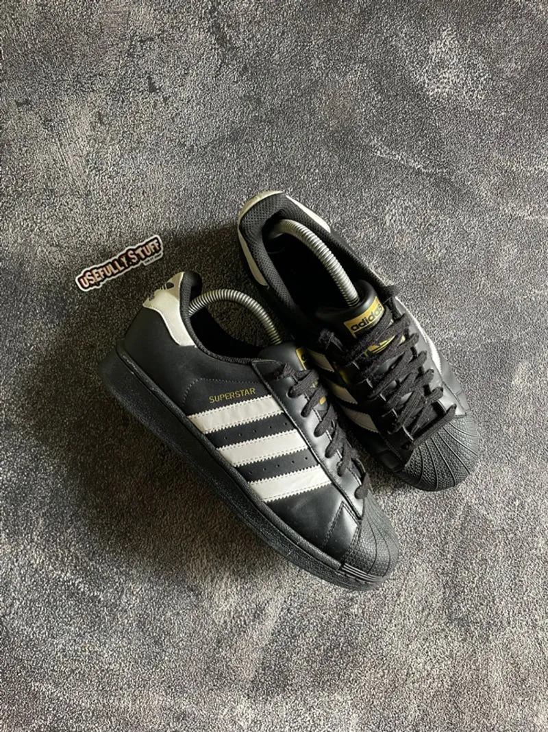Adidas Superstar black white stripes photo 1