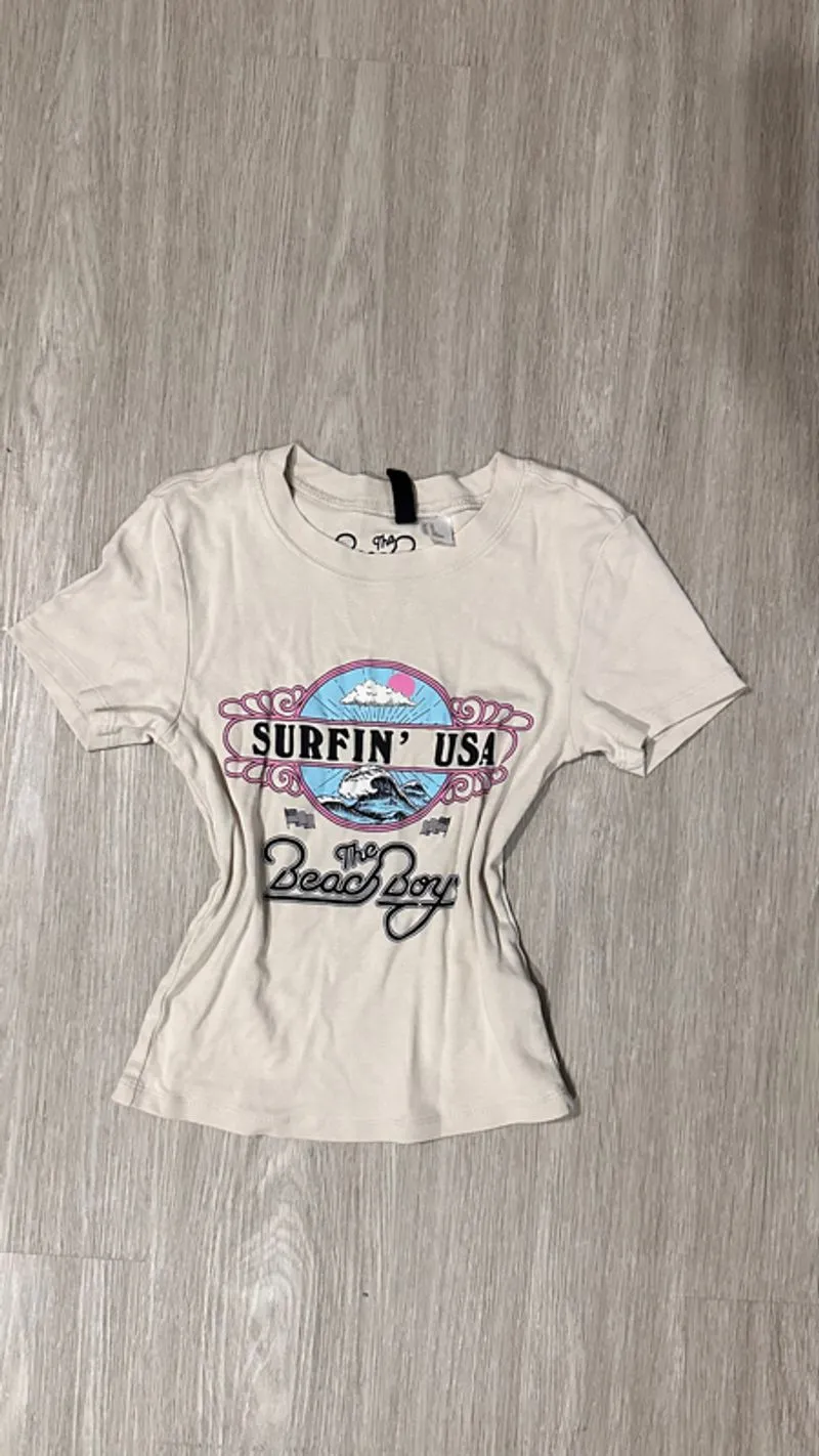 H&M Crop top Wanita cream photo 1