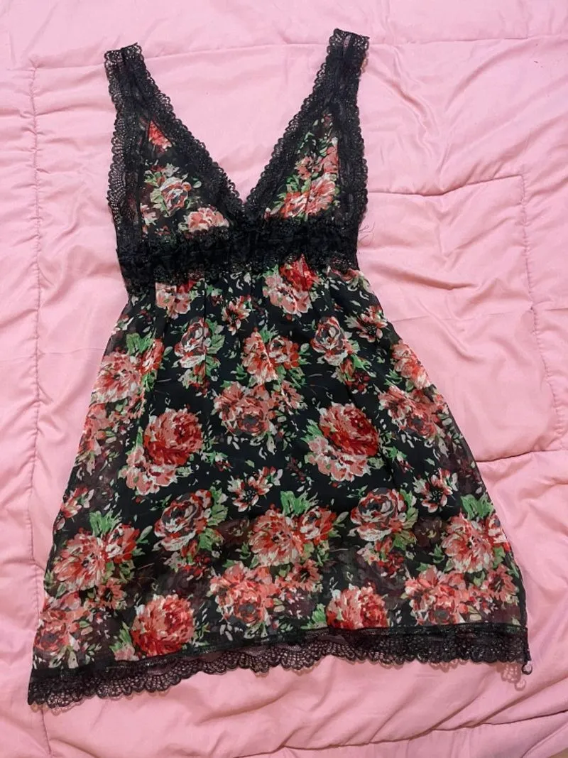 Lingerie Nightgown Camisole Lace Floral photo 1