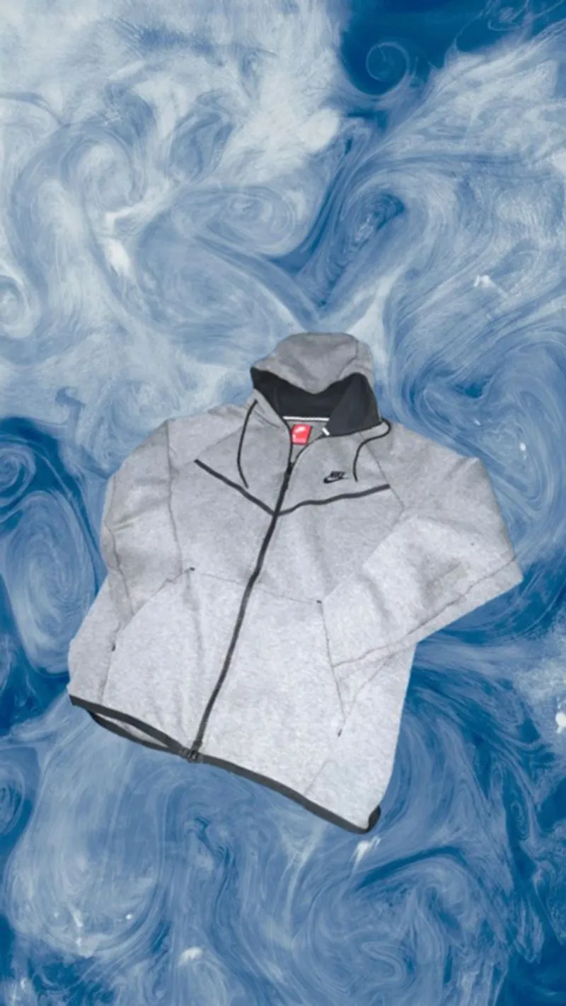 Nike Tech Fleece Full-Zip Windrunner Hoodie in gray photo 1