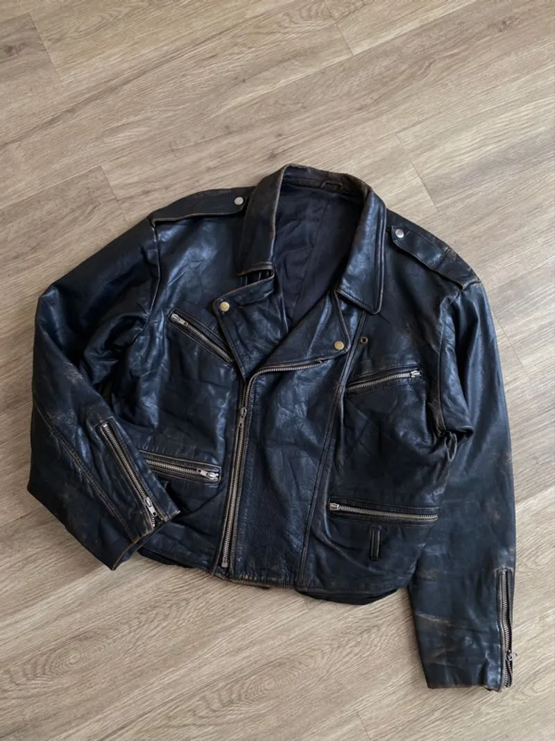 VINTAGE RAMONES LEATHER JACKET | BIKERS | ROCKSTAR photo 1