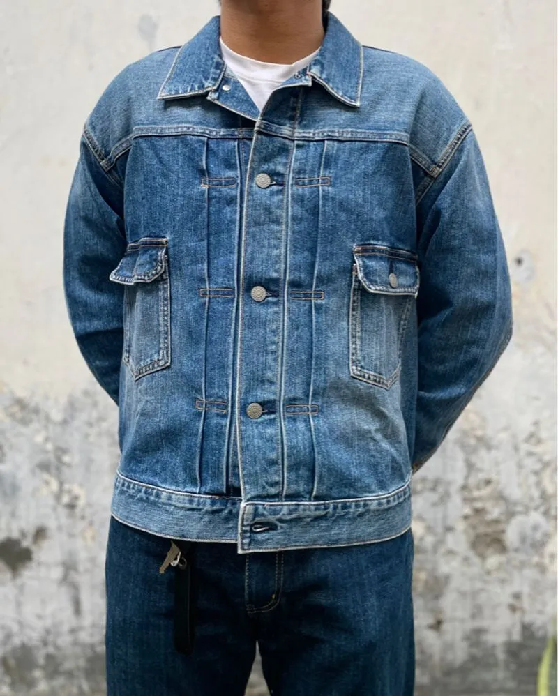 Trucker GU Type 2 Buckle Back Denim Jacket Light Blue Jeans photo 1