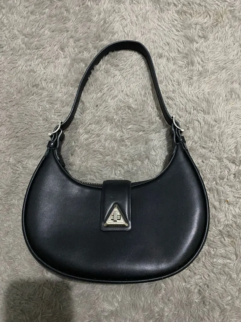 Charles & Keith Trice Metallic-Accent Belted Shoulder Bag photo 1