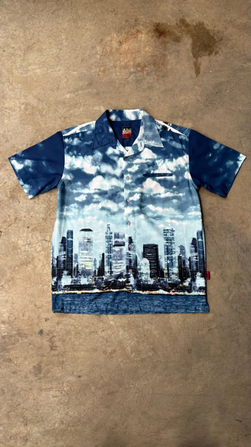 Vintage Hot Surf Skyline AOP Hawaiian Shirt photo 1