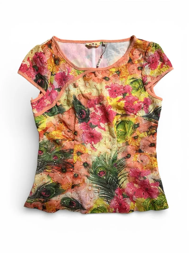 Floral pattern cheongsam top  photo 1