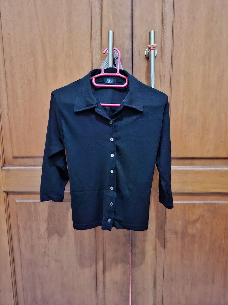 Casual Cardigan Wanita black photo 1