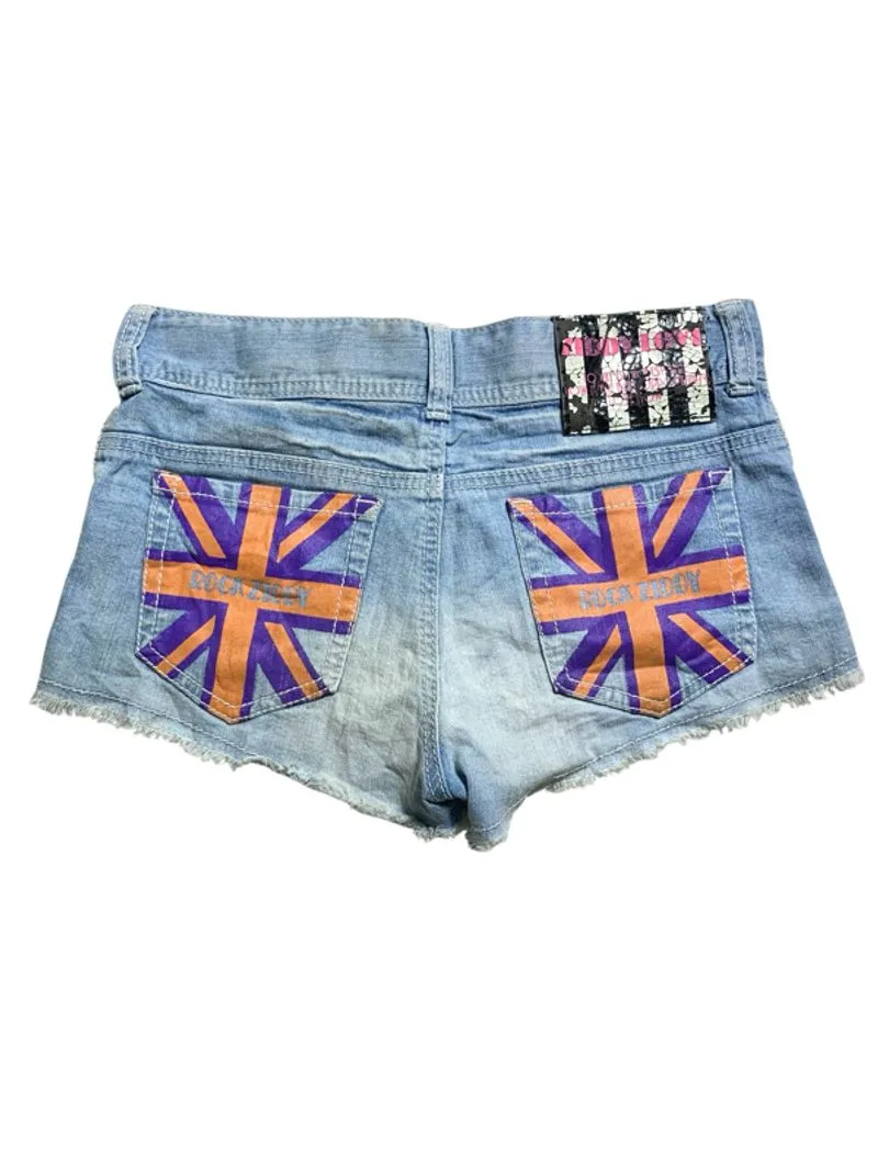 Rock ziddy pocket flag graphic denim short  photo 1