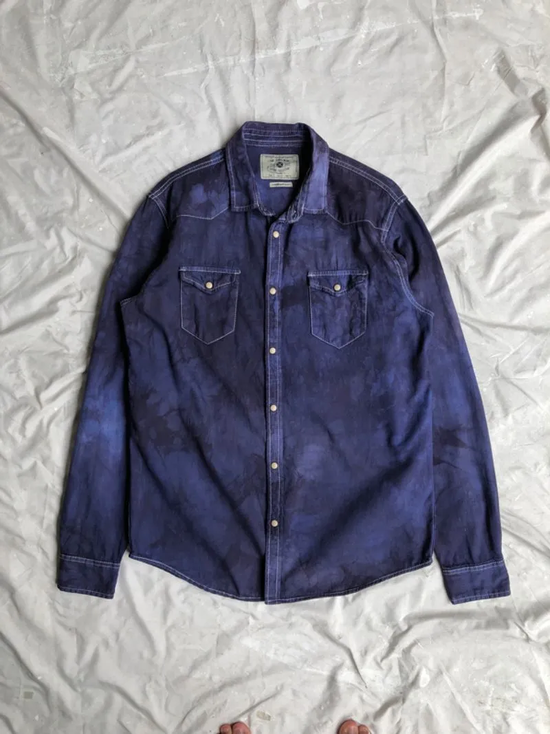 Zara Western Rework Dyed Long Sleeve Shirt photo 1