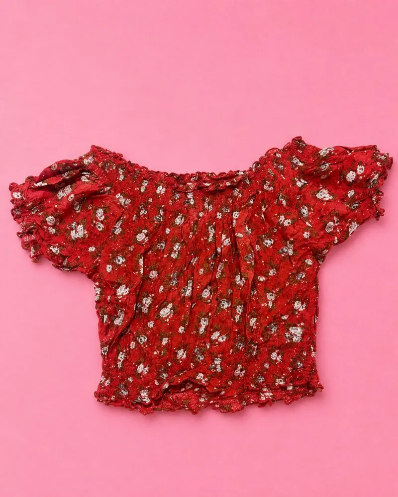 Forever21 Crop Top Floral Print Sabrina photo 1