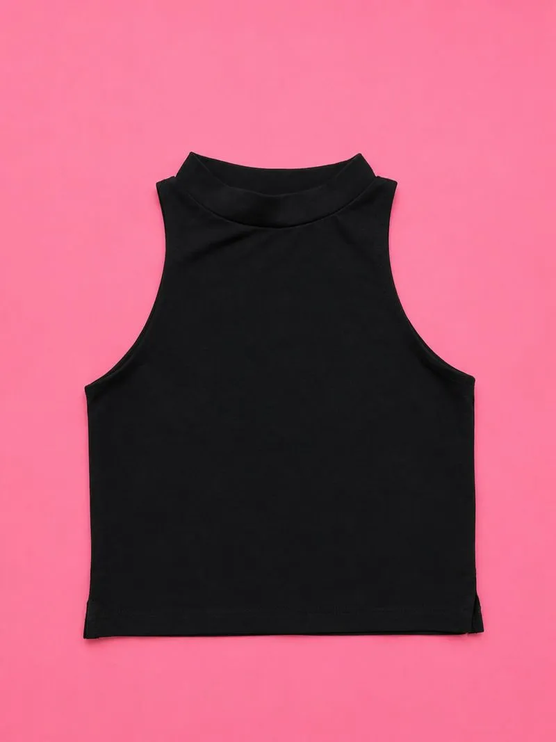 Halter Black Crop Top photo 1