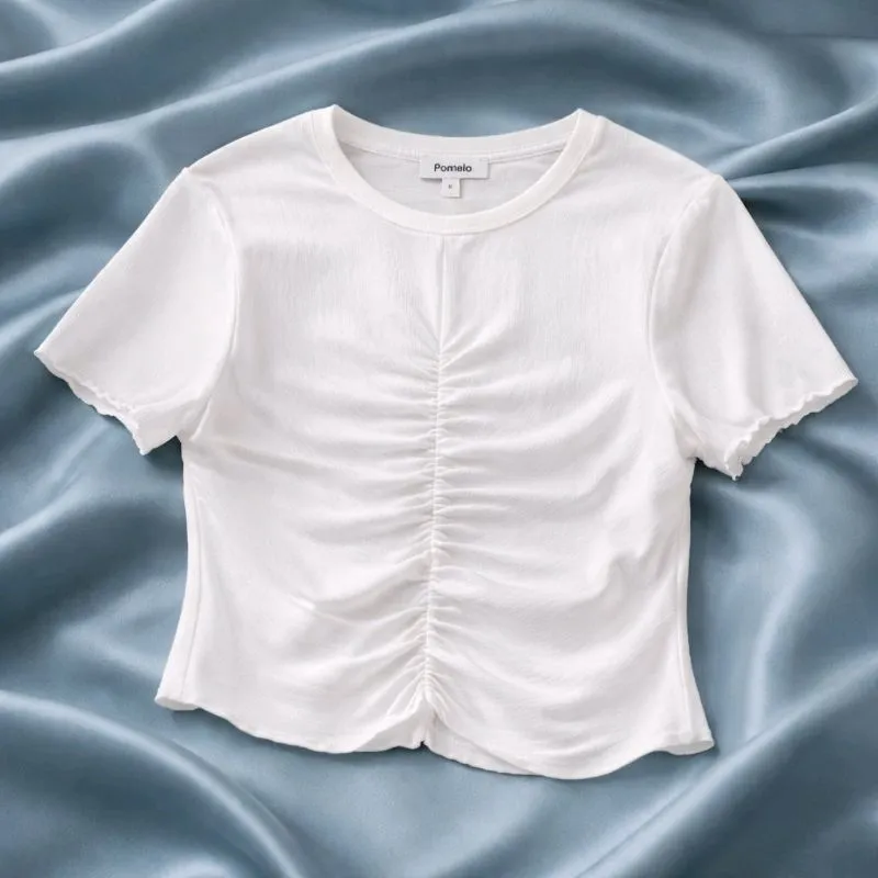 POMELO WHITE CROP TOP SIZE L / NEW NO TAG photo 1