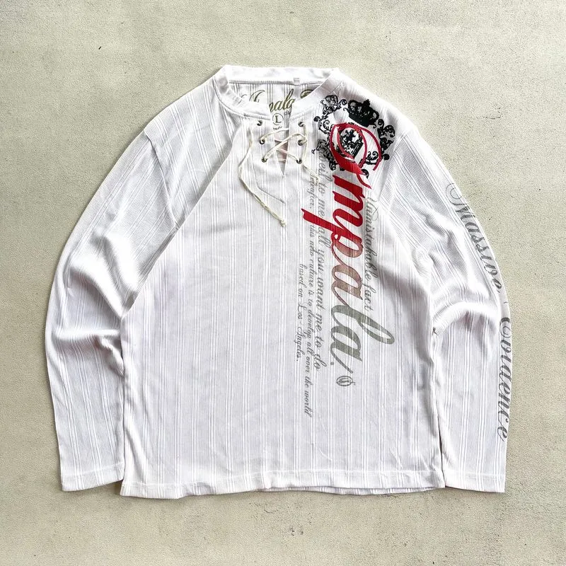 Y2K Goth Shirt Wanita white photo 1