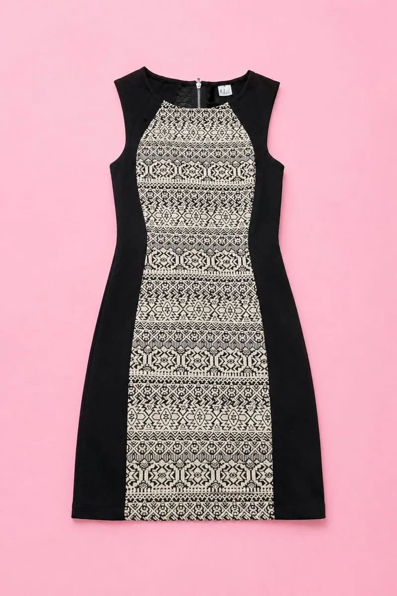 H&M Black White Bodycon Dress photo 1