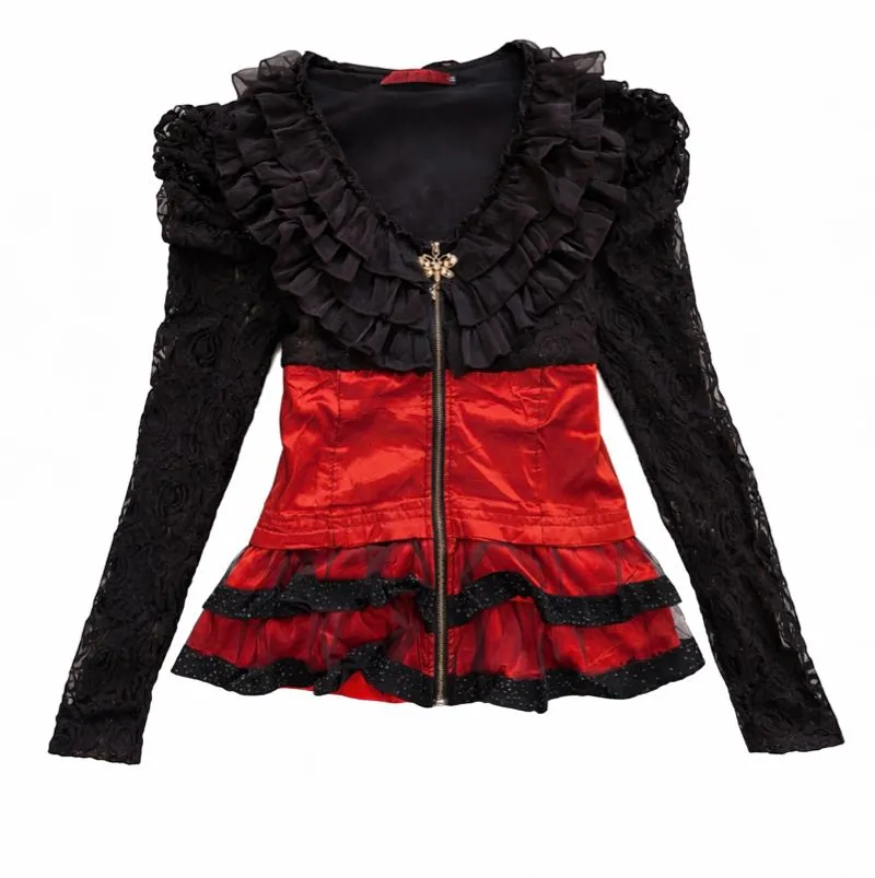 Fitted y2k Gothic Lace Top || Halloween Vampire core photo 1