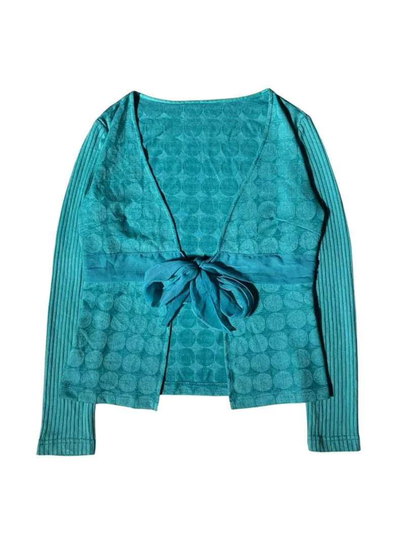 Change rope detail polkadot knit cardigan  photo 1