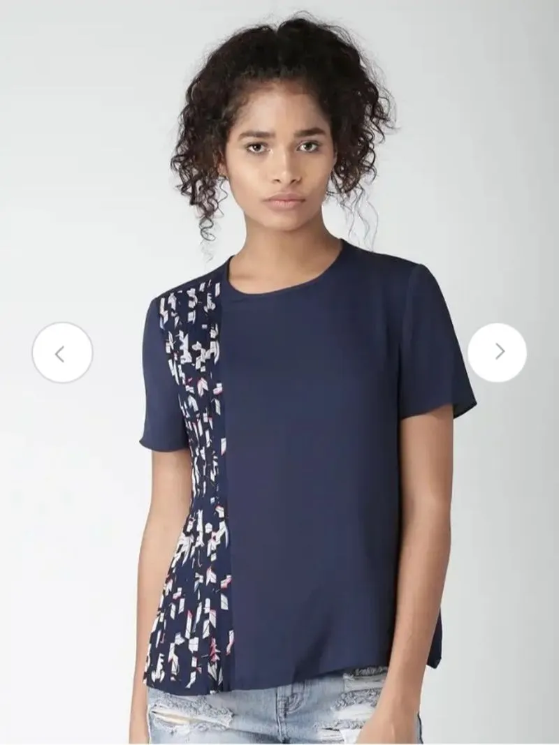 Tommy Hilfiger Blouse Navy blue Top T-shirt Original photo 1