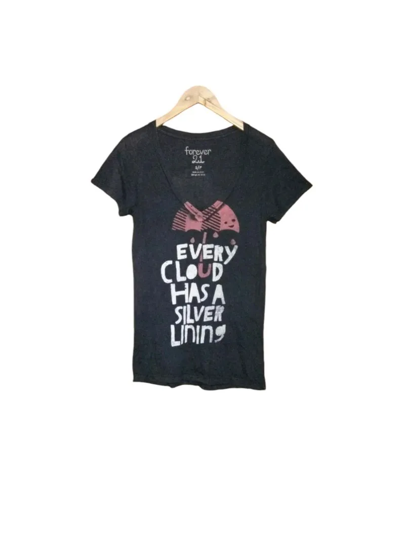 Forever 21 Vintage Lolita T-shirt Wanita black photo 1