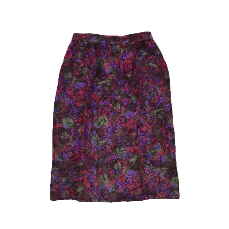 Vintage Indie Skirt Wanita purple pink photo 1