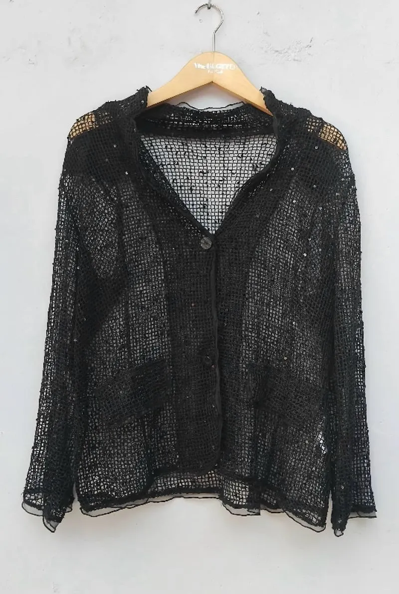 Vintage se ce se fishnet cardigan gothic y2k japanese brand photo 1
