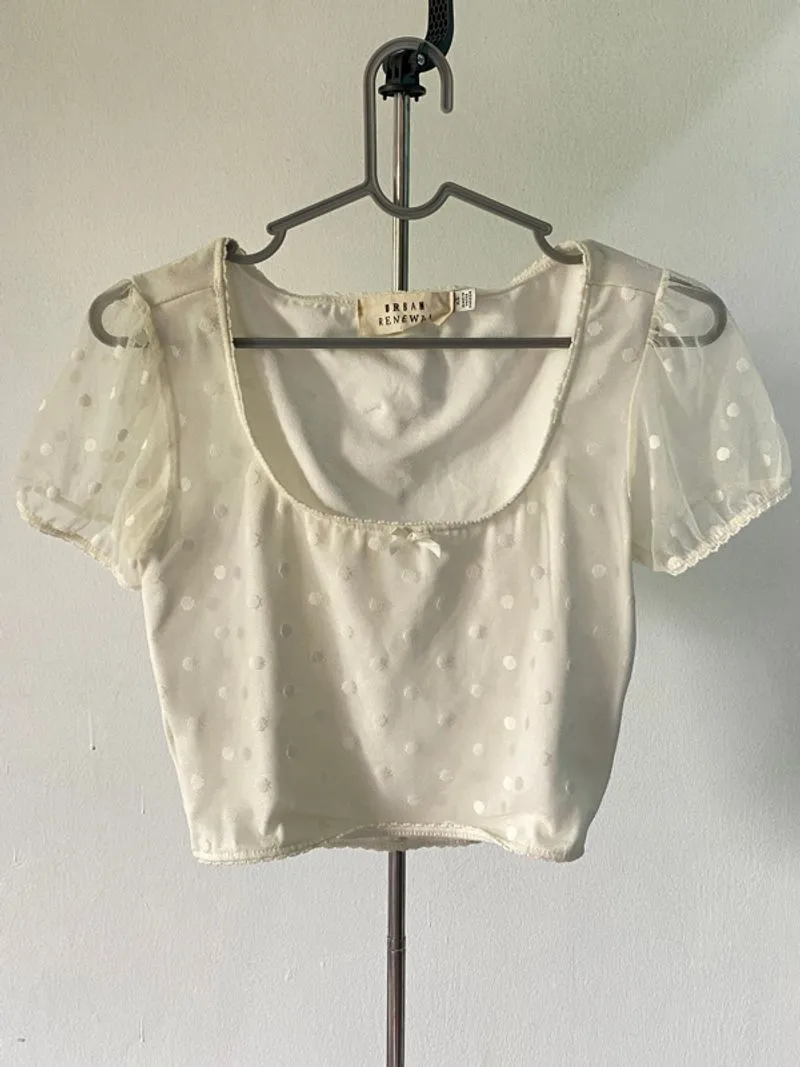 White Polkadot Top Urban Renewal photo 1