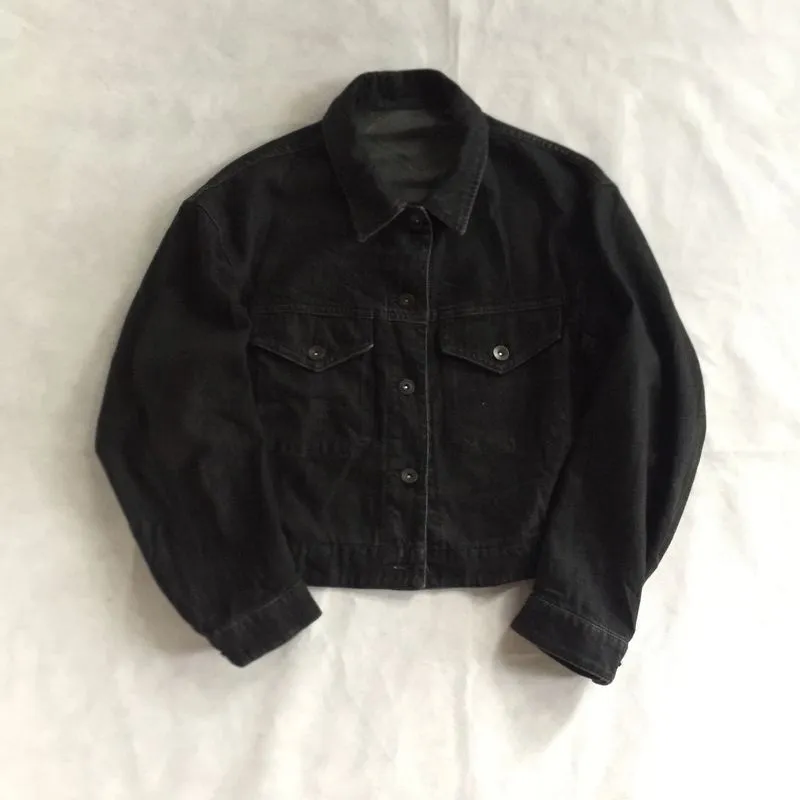 Uniqlo Vintage Streetwear Denim jacket Pria black photo 1