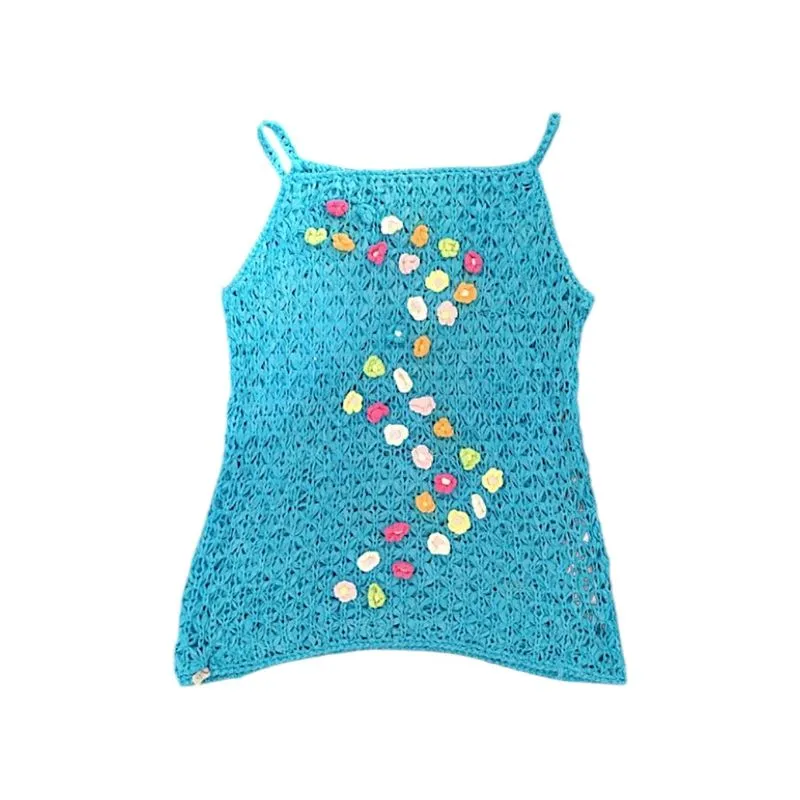 Vintage Y2K Crop top Wanita blue photo 1