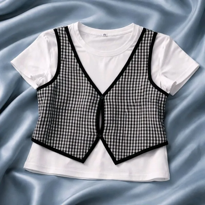 WHITE TOP WITH FRONT CARDIGAN ONE SIZE photo 1