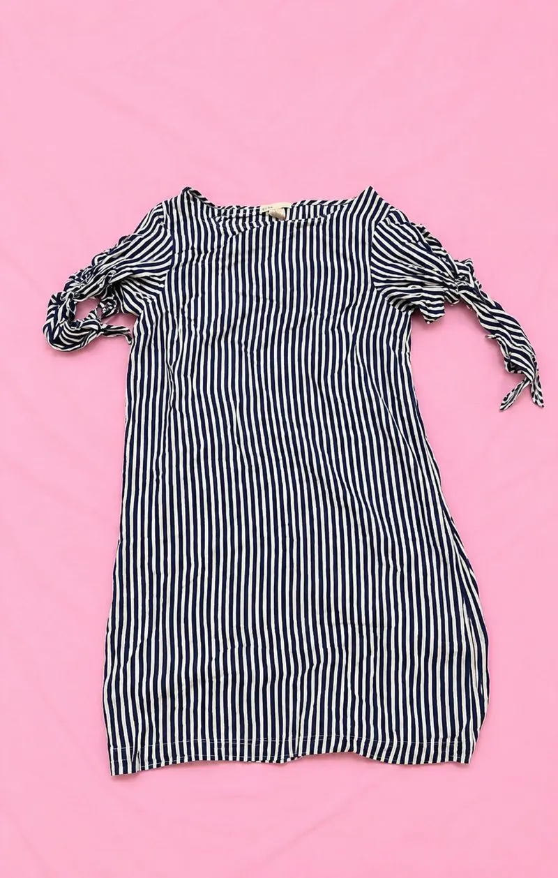 H&M Mama Navy White Stripped Dress photo 1