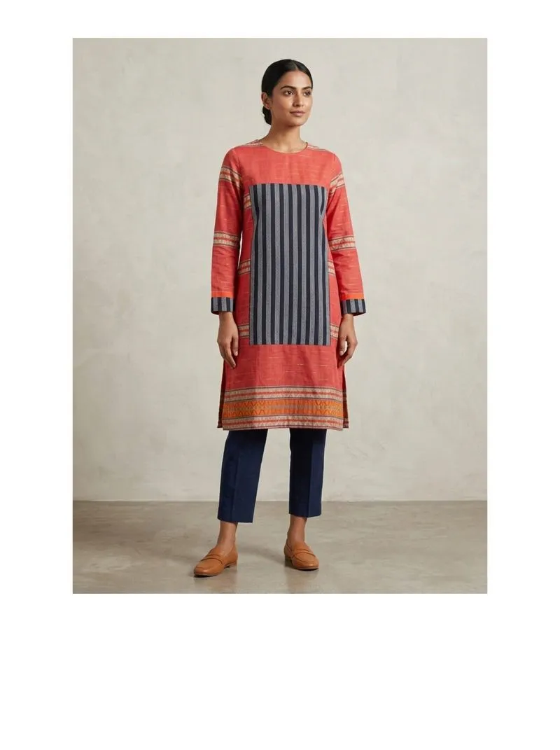 dress ethnic tenun kombinasi lurik photo 1