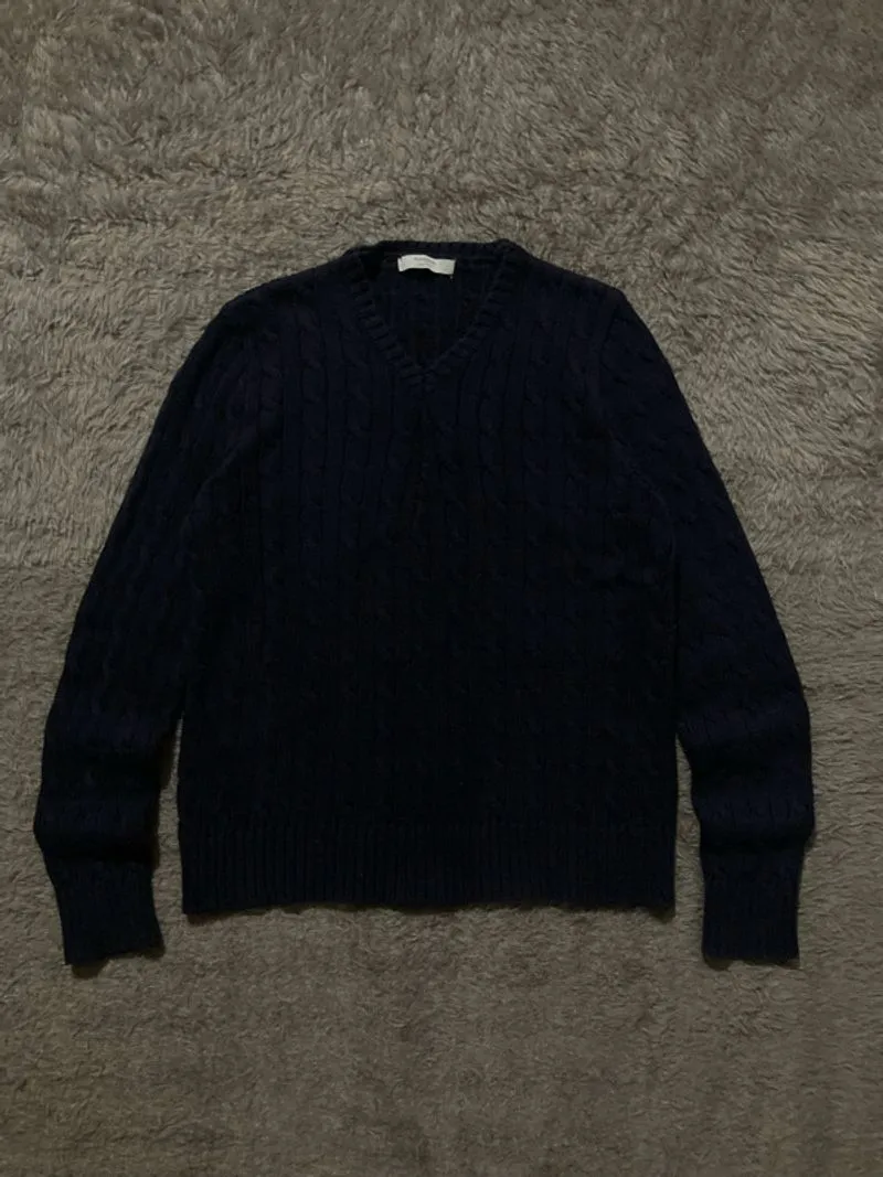 Knitwear cable navy unisex photo 1