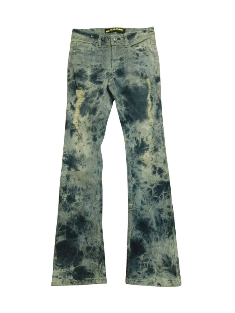 Japanese Brand Flare Jeans Boot Cut Tie Dye photo 1