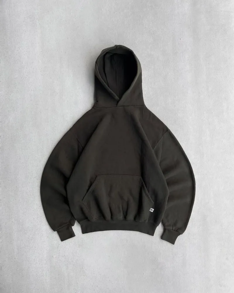 Vintage Russell Athletic Blank Hoodie Olive Green - 1990s photo 1