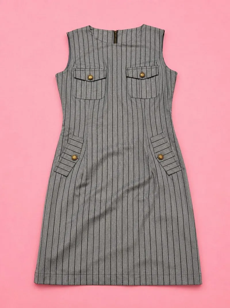 Dress Pinstripe Sleeveless photo 1