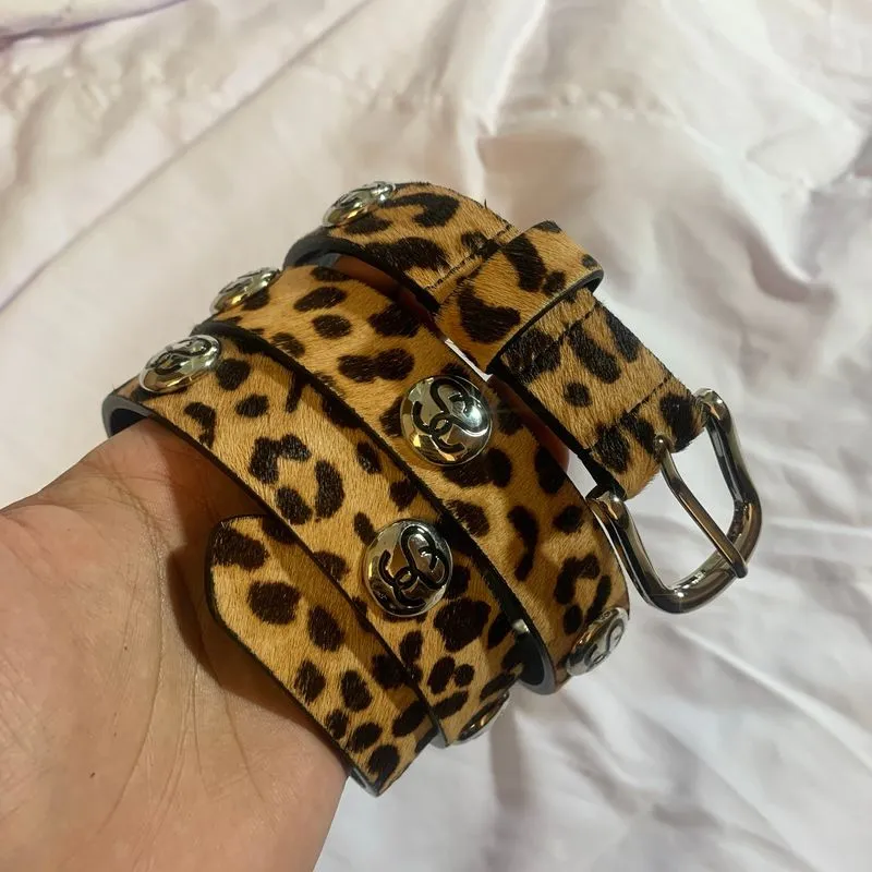 Stussy ss link hairy cheetah studded belt photo 1