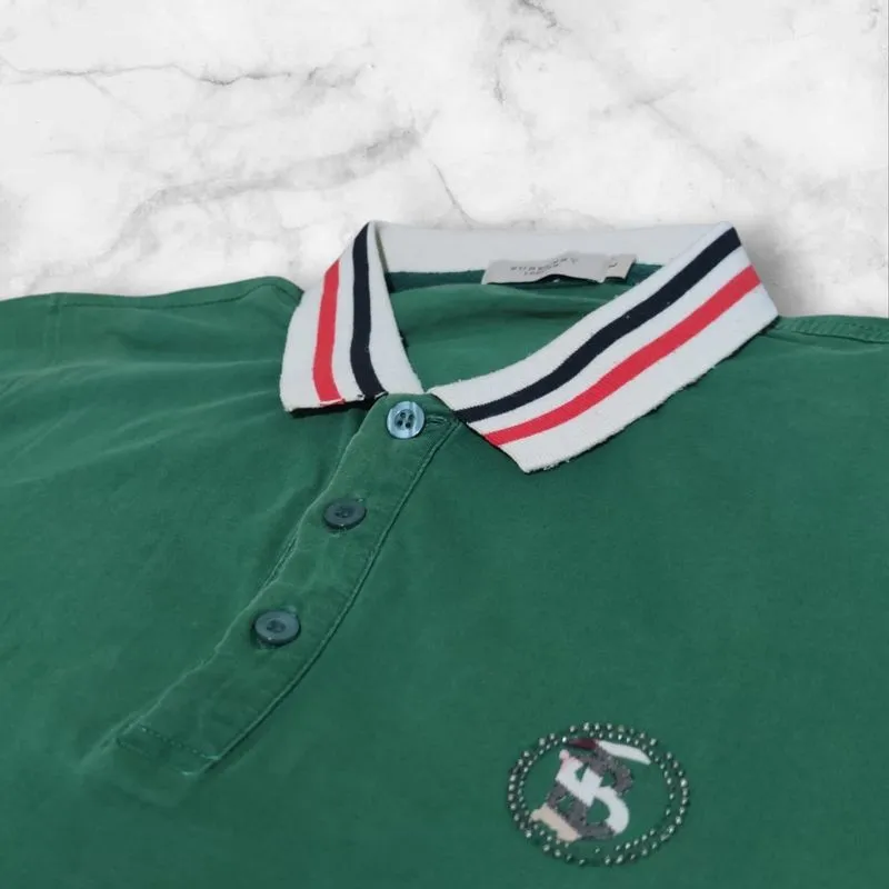 BURBERRY GREEN LUXURY POLO SHIRT RARE ITEM!! photo 1