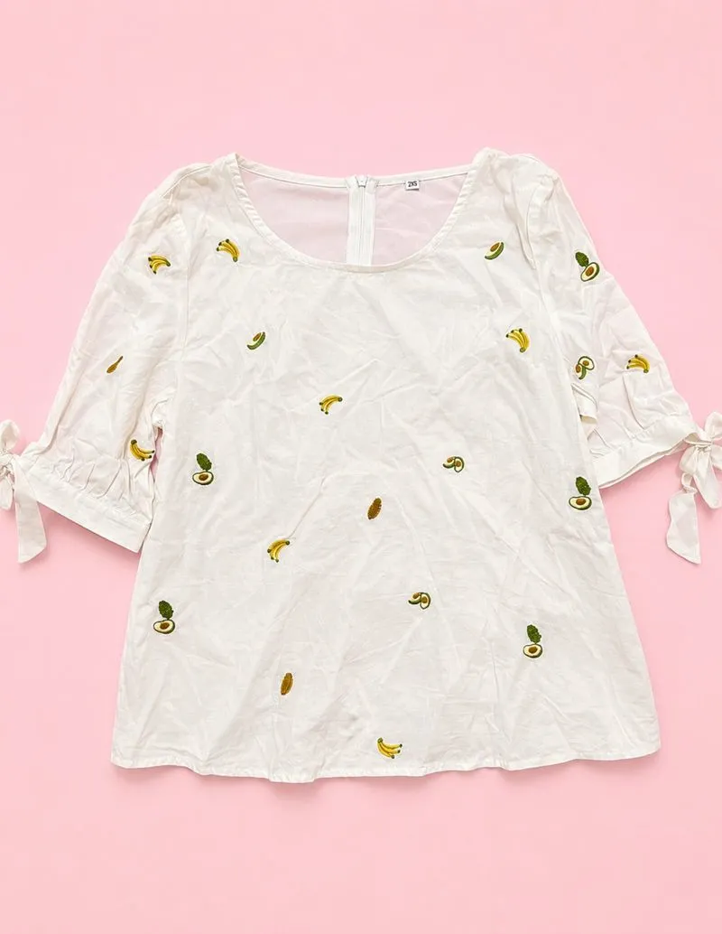 Atasan Embroidered Fruit Pattern Blouse photo 1