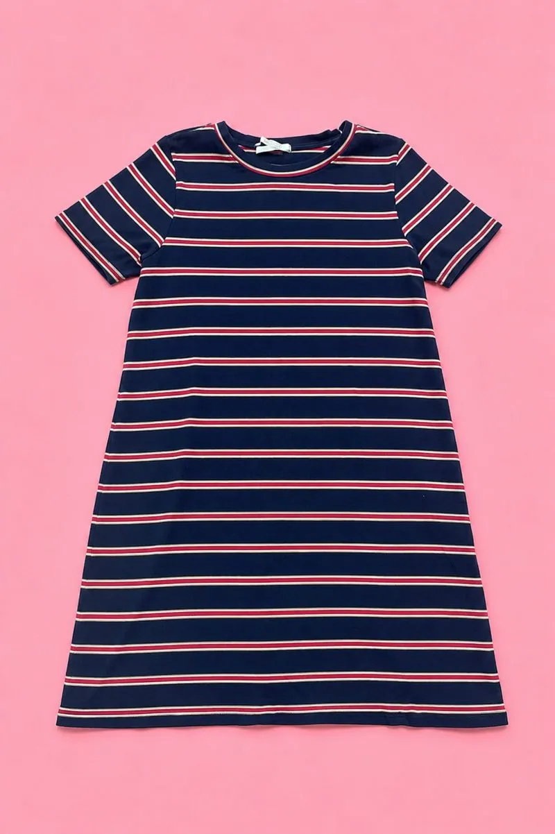 Midi Pull & Bear Navy Striped Bodycon Dress photo 1