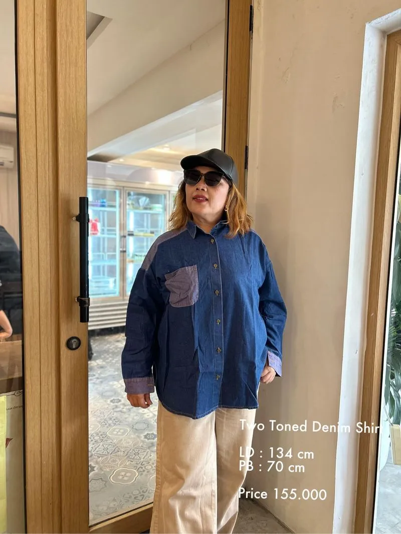 (New) Two Toned Denim Shirt photo 1