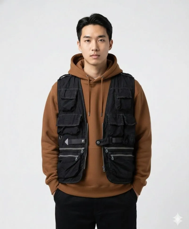 Vest rompi tactical mancing outdoor outfit cargo fotografi photo 1