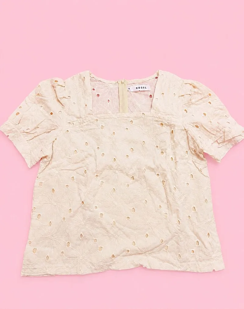Atasan Yellow Lace Trim Rosel Blouse photo 1