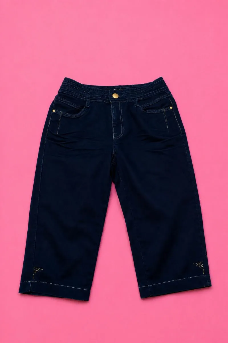 Celana Blue Navy Half Denim Pants photo 1
