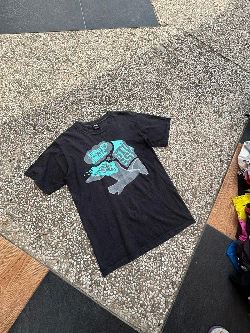 Stussy Indie Casual T-shirt Pria black photo 1