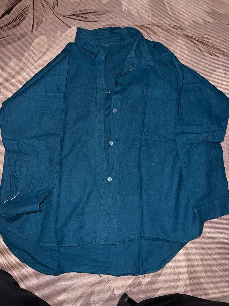 Kemeja Wanita Oversize Biru  photo 1