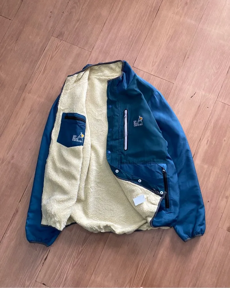 VINTAGE GO SLOW CARAVAN JAPAN BOA FLEECE REVERSIBLE JACKET photo 1