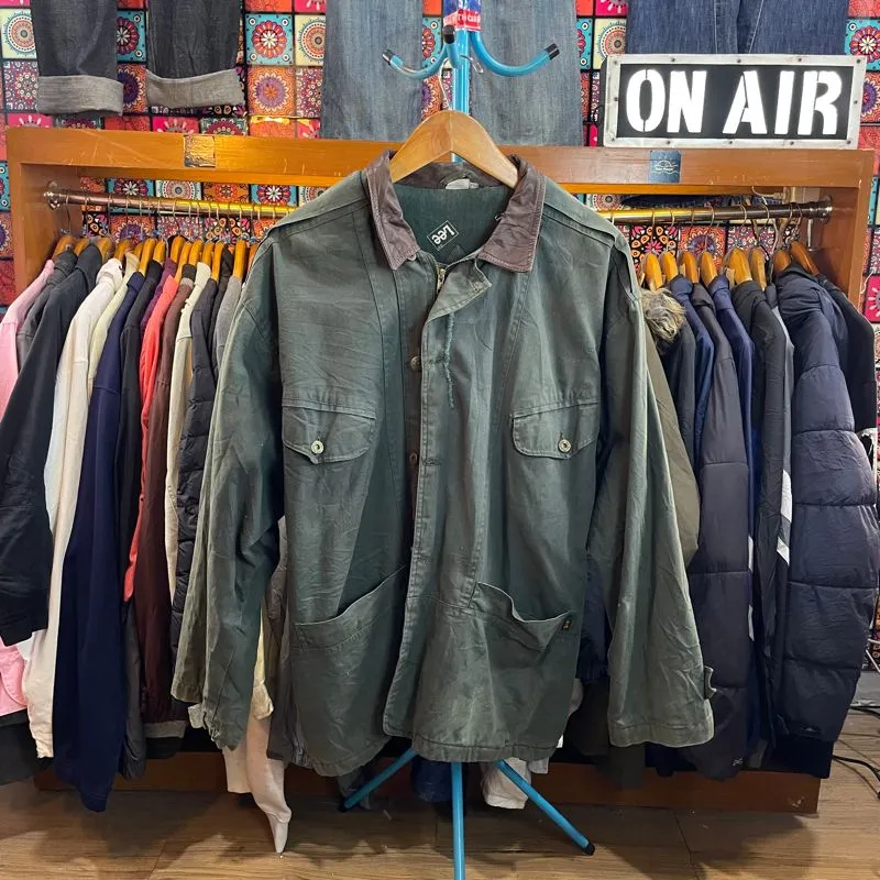 80s/ 90s Lee Kansas USA Barn Jacket Heavyweight Green Canvas photo 1