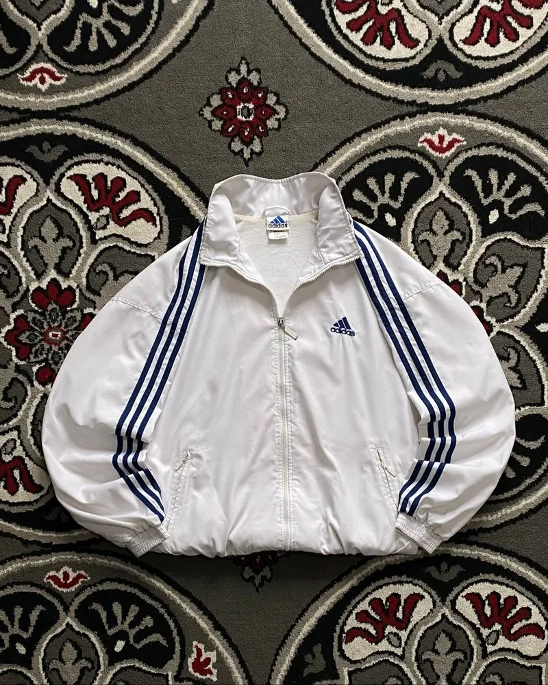 Adidas Vintage Windbreaker Jacket White Navy photo 1