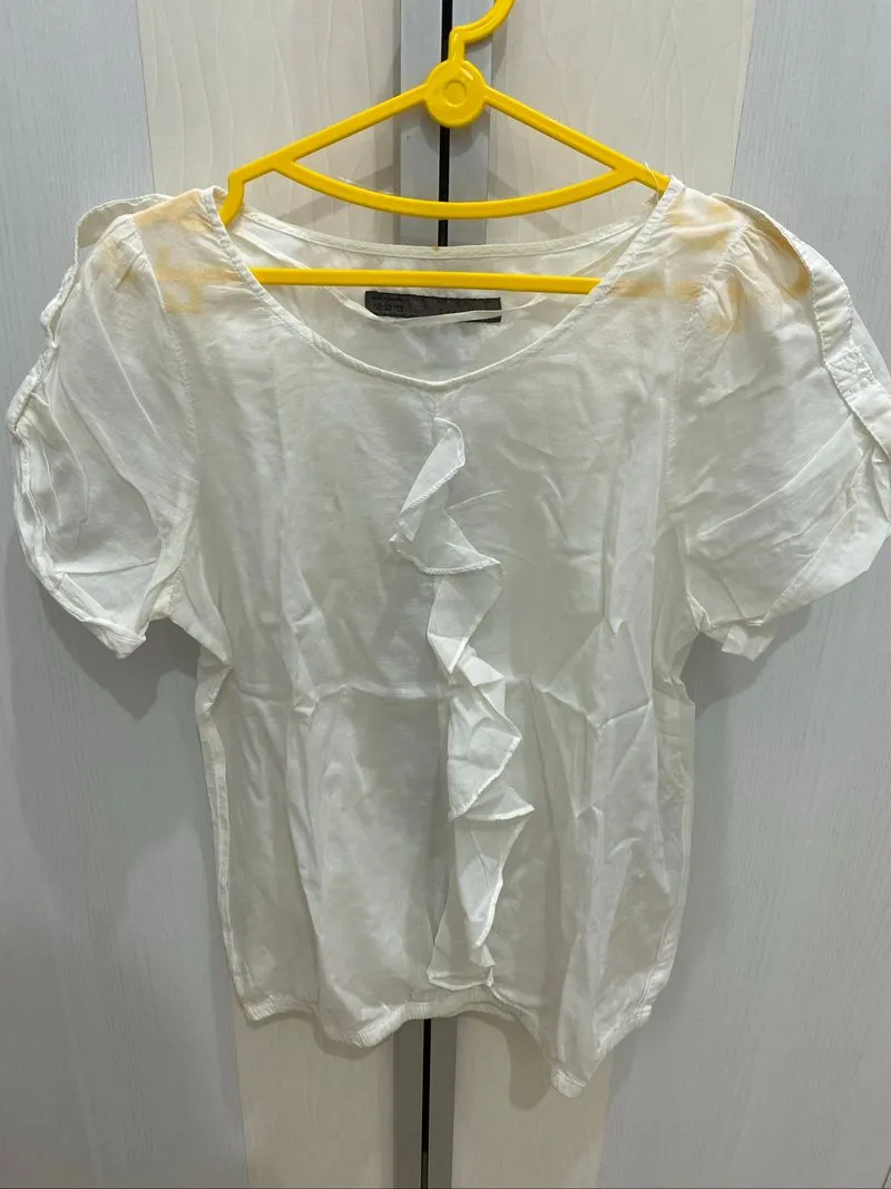 zara basic white top photo 1