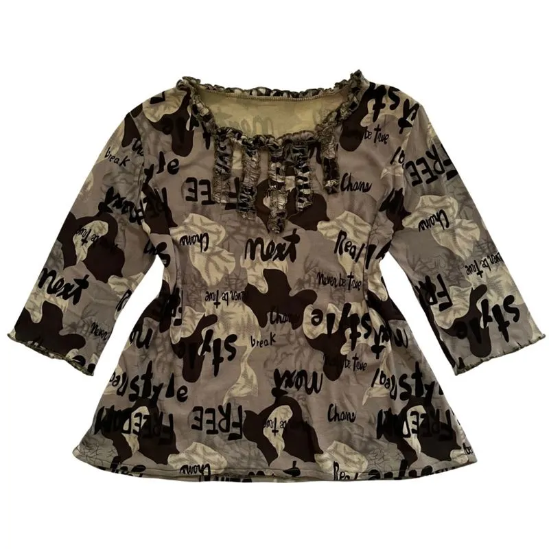 ruffle mesh top photo 1