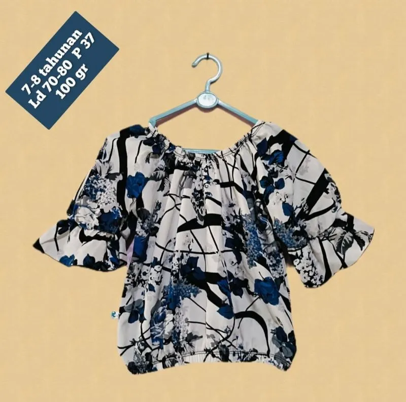 Sabrina blouse anak perempuan 7-8 tahunan  photo 1